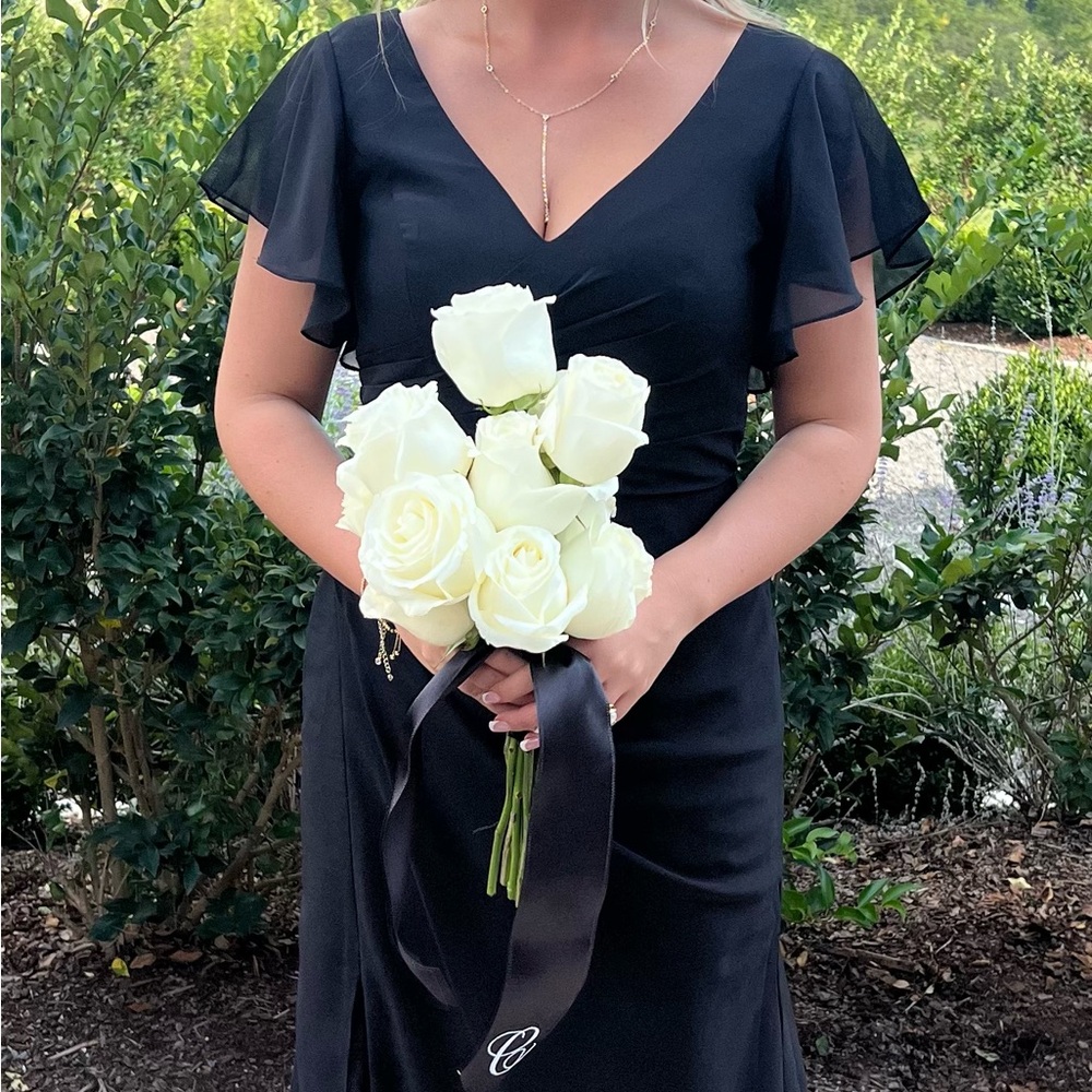 JJs House Black Chiffon Bridesmaids Dress